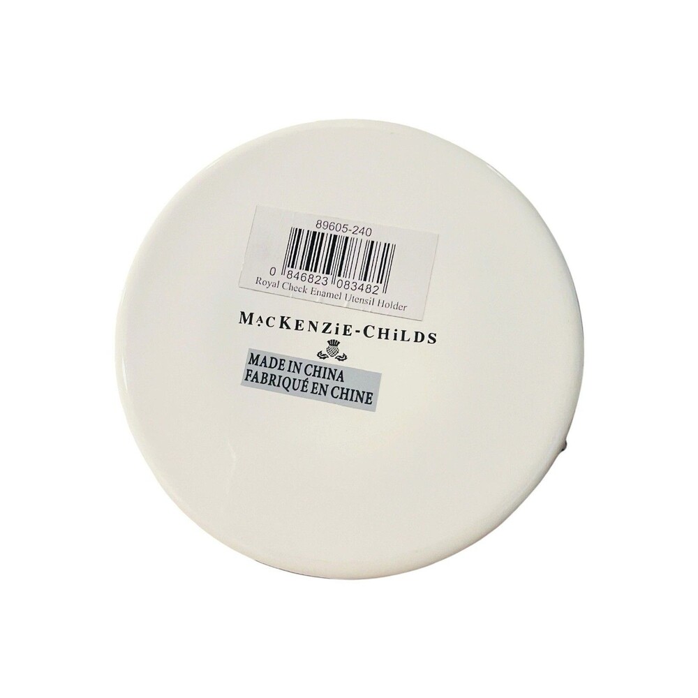 MACKENZIE-CHILDS Enamel Utensil Holder Royal Check - Picture 4 of 4